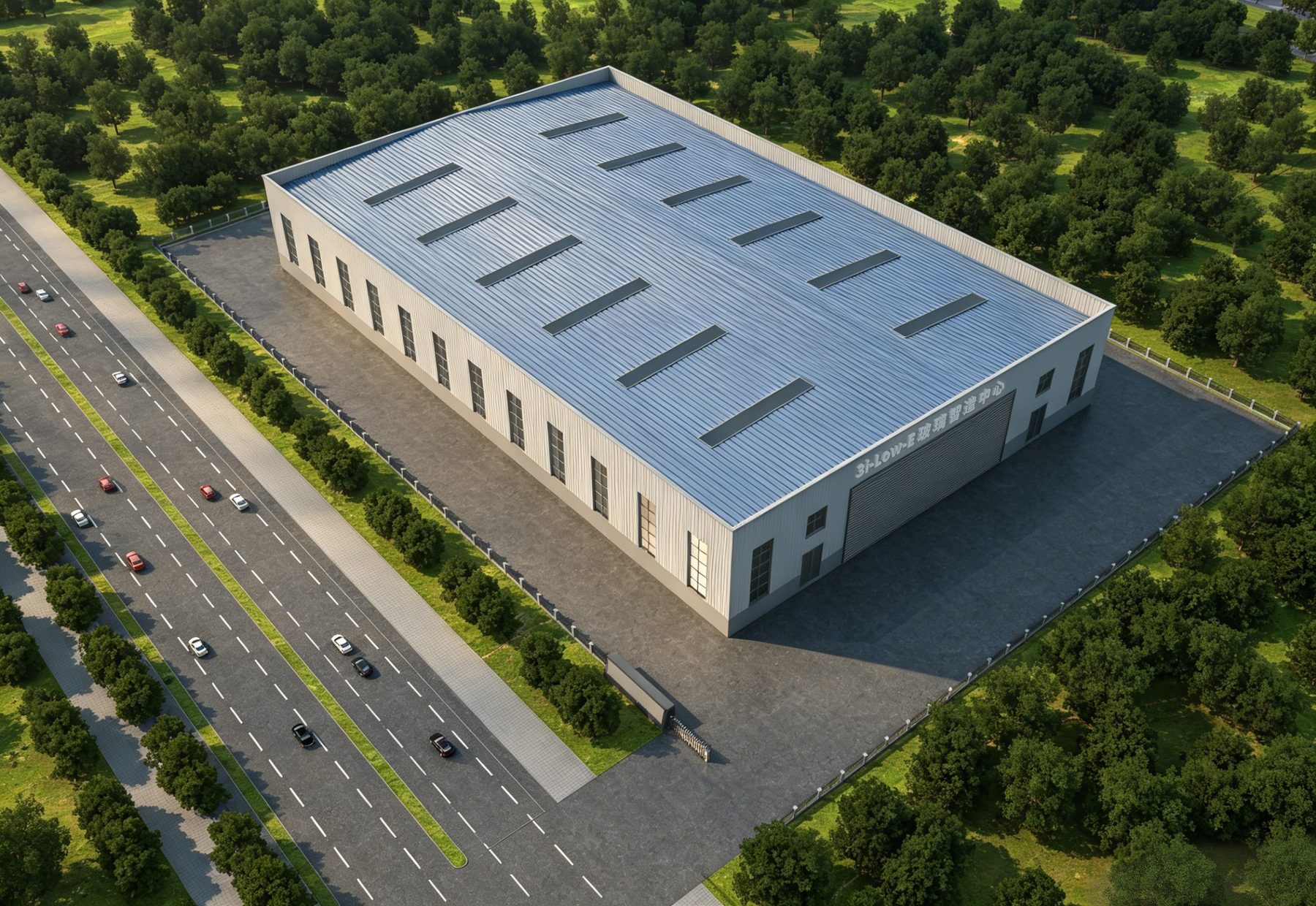 Aerial view of the aluminium window and door manufacturing base in Foshan