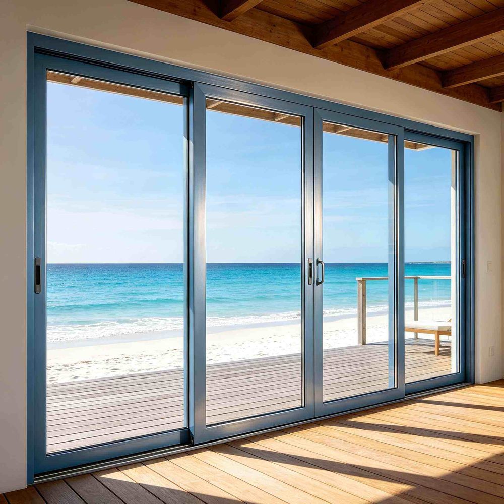 Hotel sea view suite with aluminium sliding doors